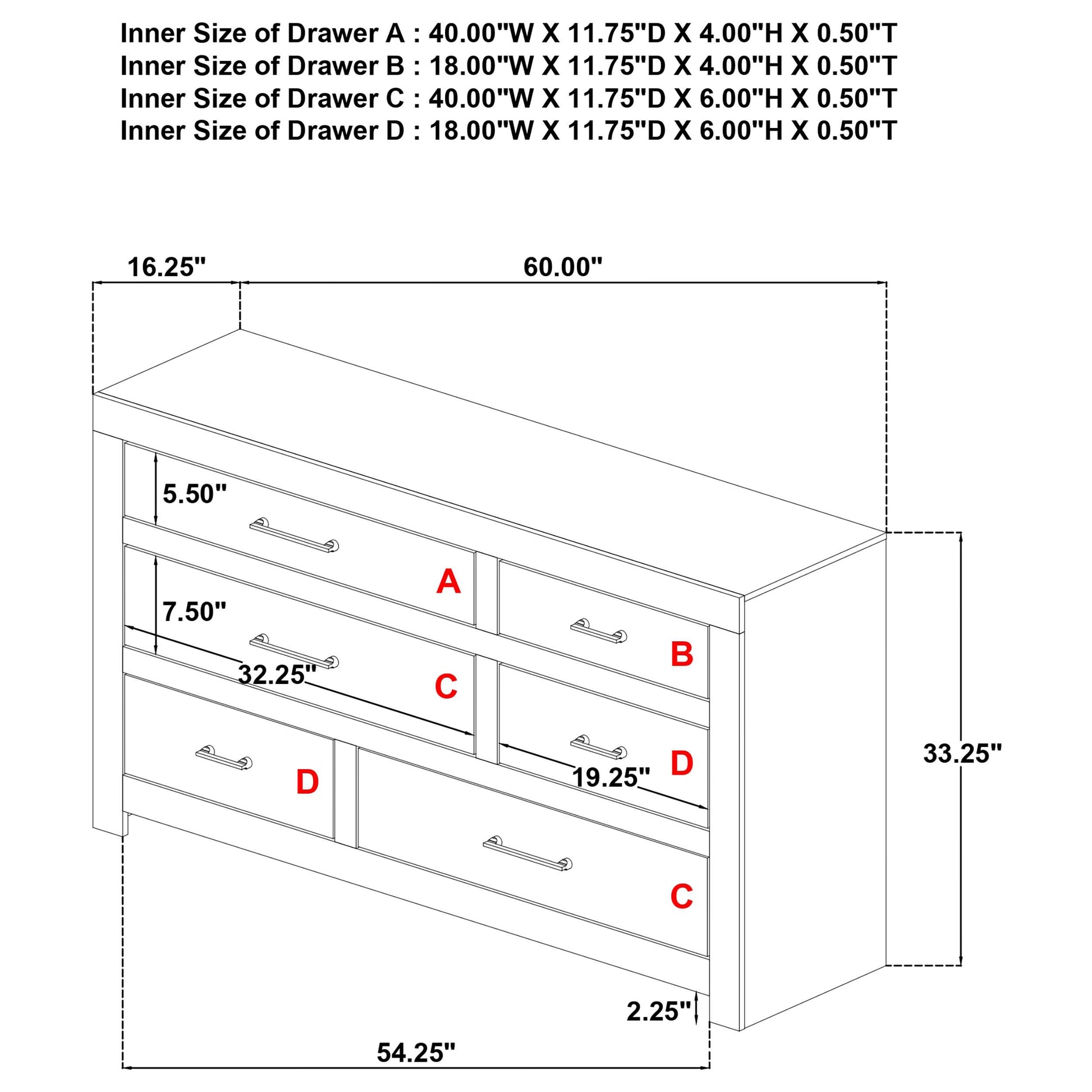  Coaster Furniture Hendricks 222653 6-drawer Bedroom Dresser Storage Cabinet - Light Oak IMAGE 10
