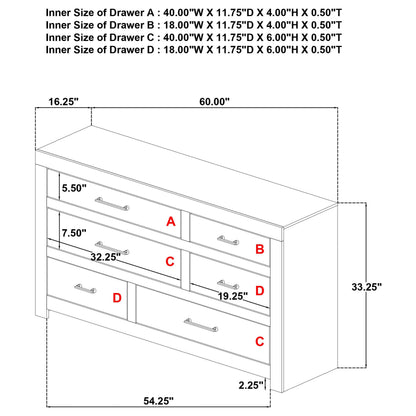  Coaster Furniture Hendricks 222653 6-drawer Bedroom Dresser Storage Cabinet - Light Oak IMAGE 10