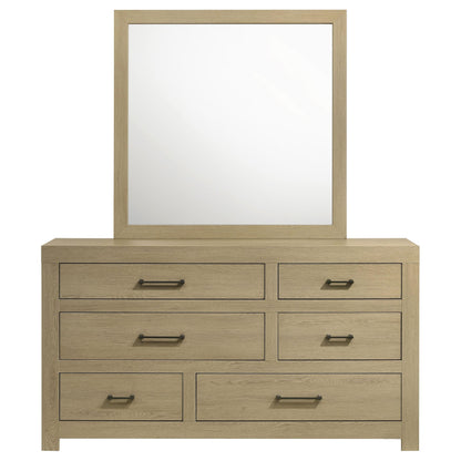  Coaster Furniture Hendricks 222653M 6-drawer Bedroom Dresser and Mirror - Light Oak IMAGE 9