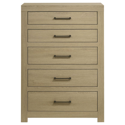  Coaster Furniture Hendricks 222655 5-drawer Bedroom Chest - Light Oak IMAGE 9