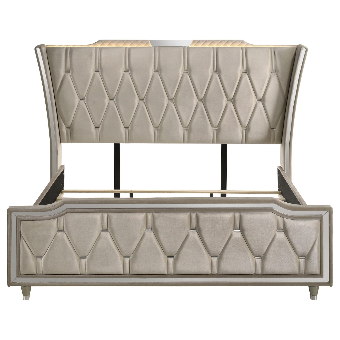  Coaster Furniture Lorient 222661KE Eastern King LED Upholstered Bed - Ivory/Camel IMAGE 10