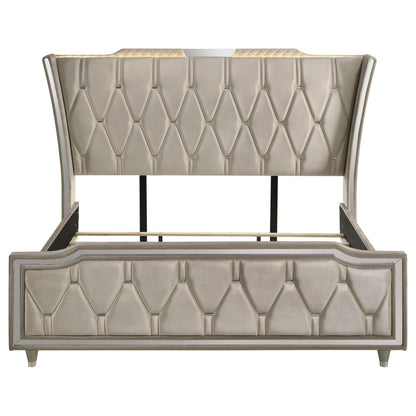  Coaster Furniture Lorient 222661KE Eastern King LED Upholstered Bed - Ivory/Camel IMAGE 10