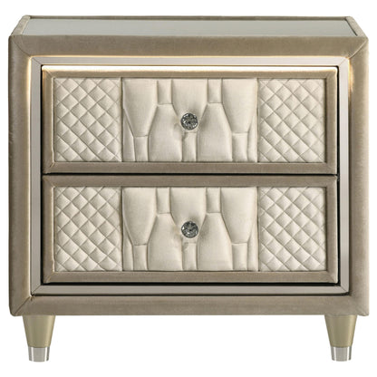  Coaster Furniture Lorient 222662 2-drawer LED Nightstand with USB - Ivory/Camel IMAGE 6