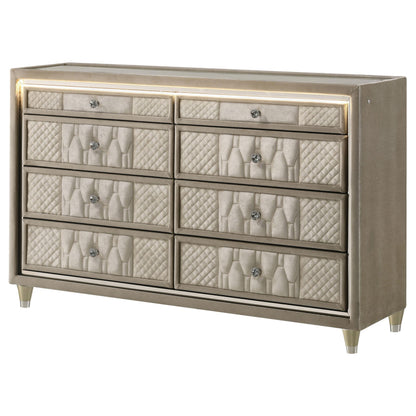  Coaster Furniture Lorient 222663 8-drawer LED Bedroom Dresser Cabinet - Ivory/Camel IMAGE 10