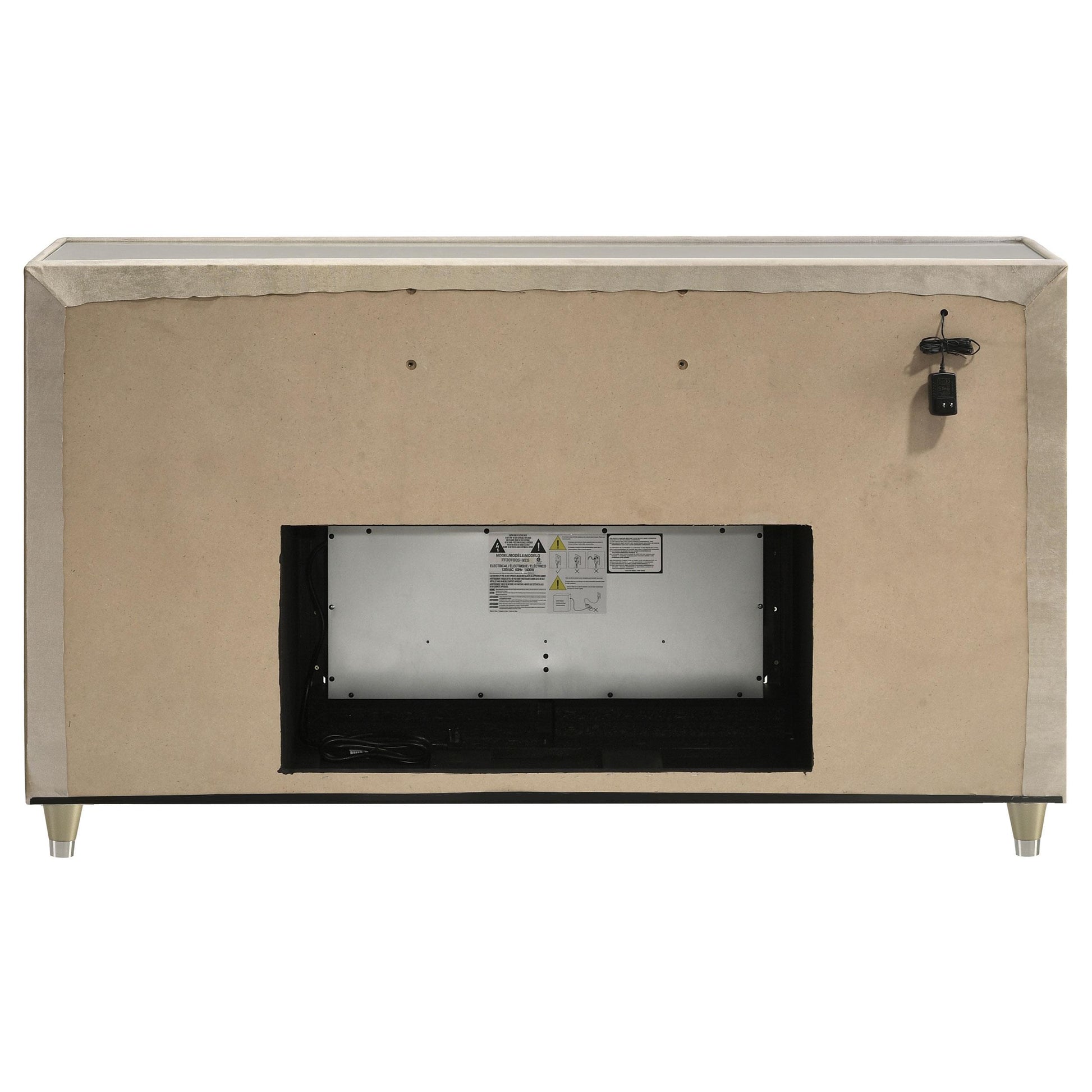  Coaster Furniture Lorient 222663FB 8-drawer LED Bedroom Flame Box Dresser - Ivory Camel IMAGE 5