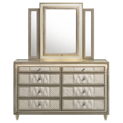  Coaster Furniture Lorient 222663M 8-drawer LED Dresser with Mirror - Ivory/Camel IMAGE 8