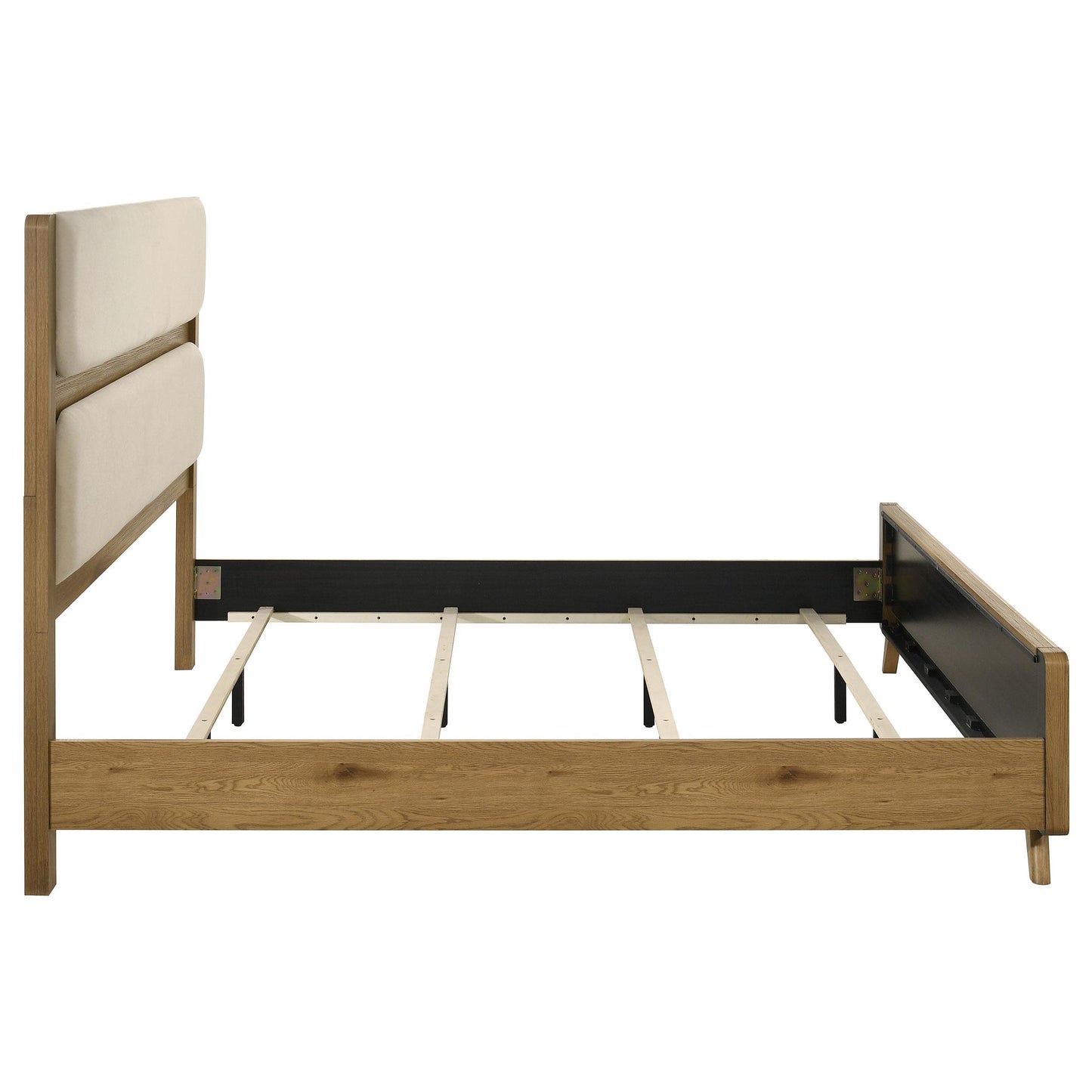  Coaster Furniture Bennett 222901KE 78-inch Eastern King Upholstered Panel Bed - Cream/Light Oak IMAGE 4