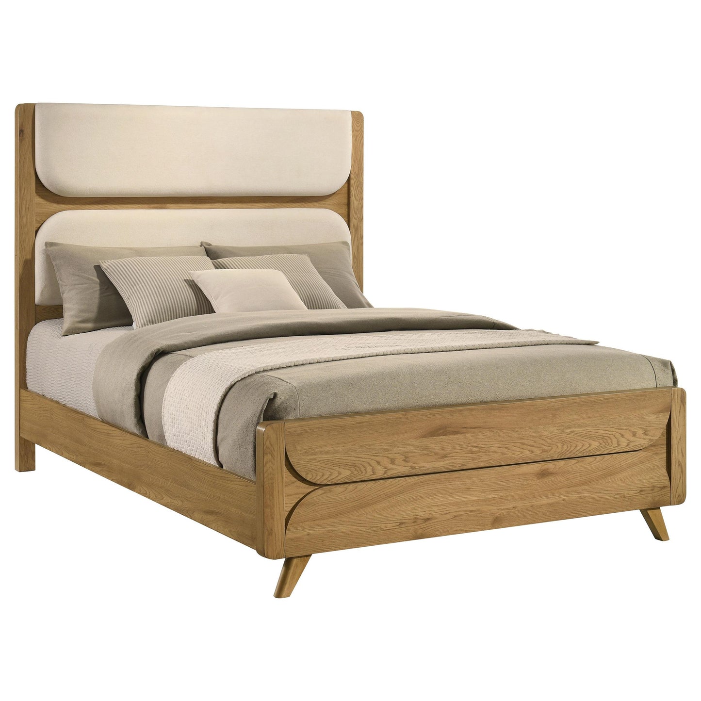  Coaster Furniture Bennett 222901Q 63-inch Queen Upholstered Panel Bed - Cream/Light Oak IMAGE 7