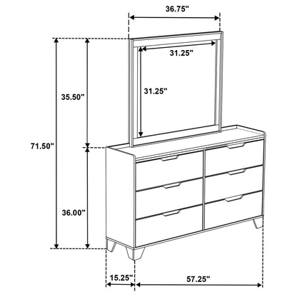  Coaster Furniture Henderson 222973M 6-drawer Bedroom Dresser with Mirror - Medium Oak IMAGE 12