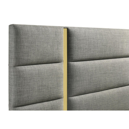  Coaster Furniture Ines 223091GRYKE 56-inch Fabric Upholstered Eastern King Panel Bed - Grey IMAGE 5