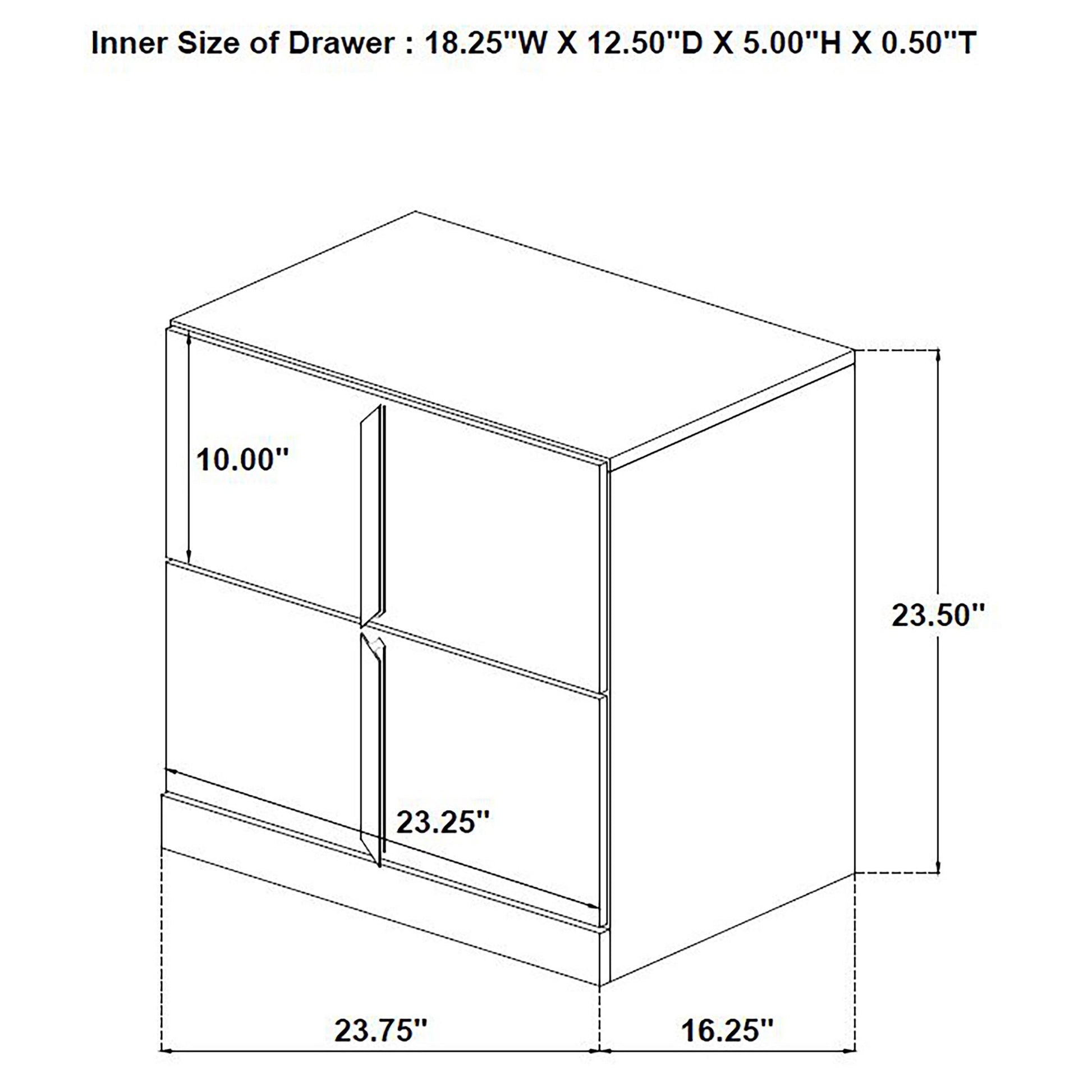  Coaster Furniture Ines 223092 2-drawer Nightstand Bedside Table - White High Gloss IMAGE 6