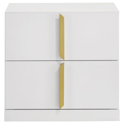  Coaster Furniture Ines 223092 2-drawer Nightstand Bedside Table - White High Gloss IMAGE 8