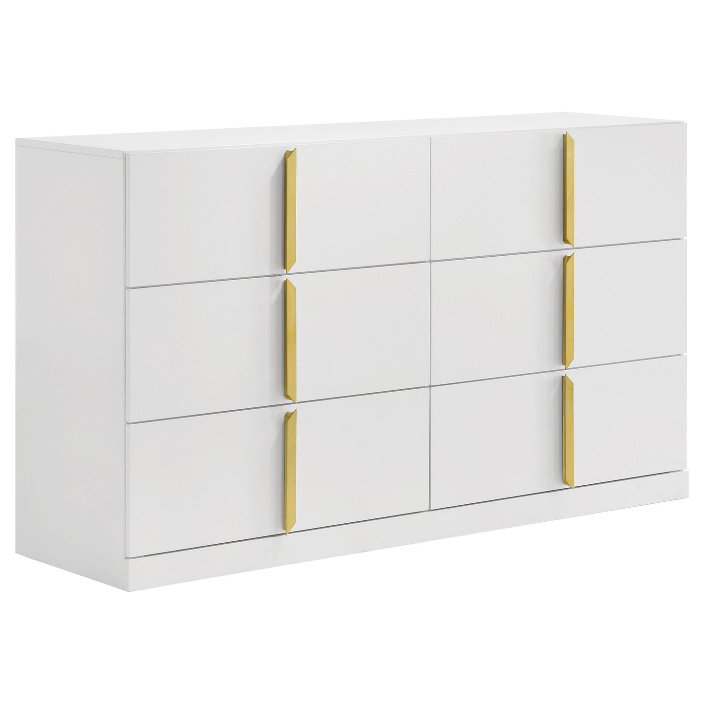  Coaster Furniture Ines 223093 6-drawer Bedroom Dresser Cabinet - White High Gloss IMAGE 1