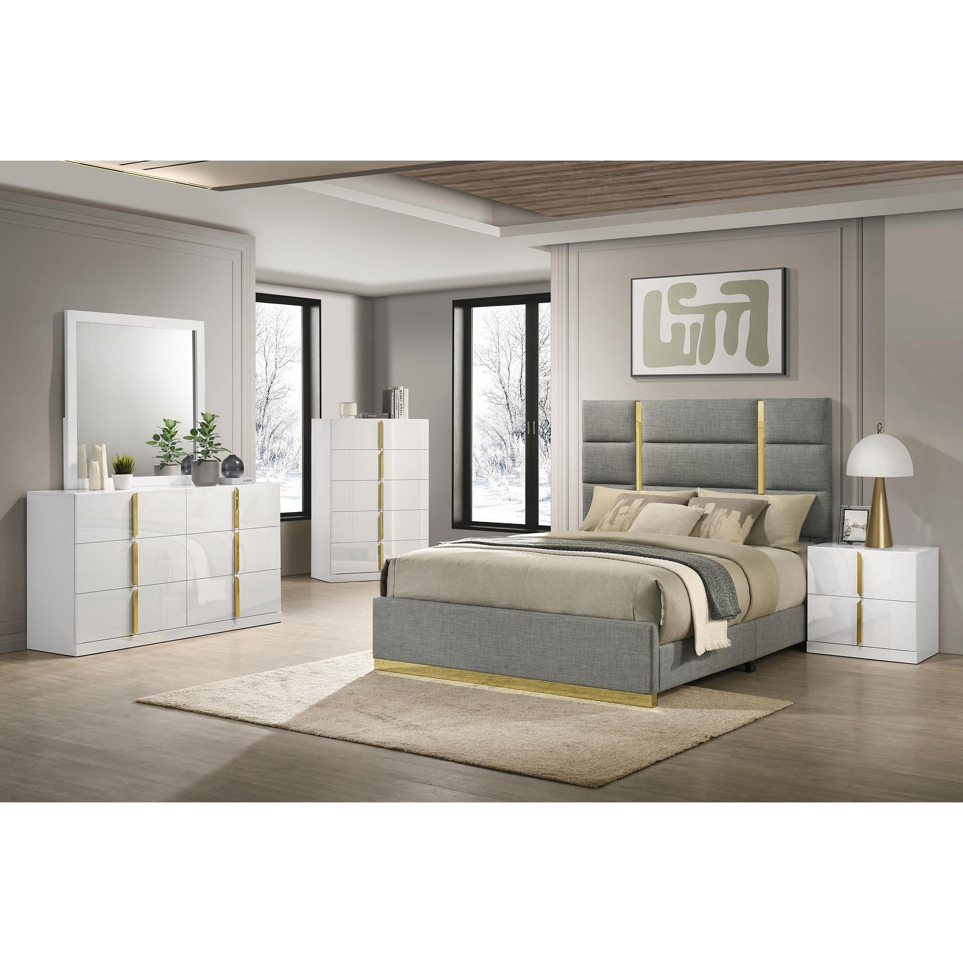  Coaster Furniture Ines 223093 6-drawer Bedroom Dresser Cabinet - White High Gloss IMAGE 12