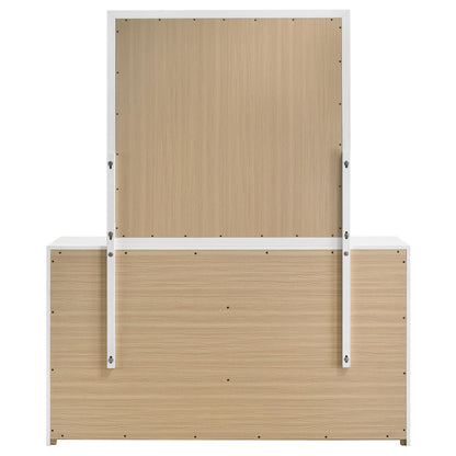  Coaster Furniture Ines 223093M 6-drawer Bedroom Dresser with Mirror - White High Gloss IMAGE 3