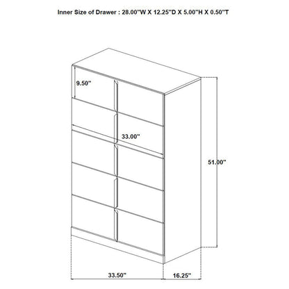  Coaster Furniture Ines 223095 5-drawer Bedroom Chest - White High Gloss IMAGE 10
