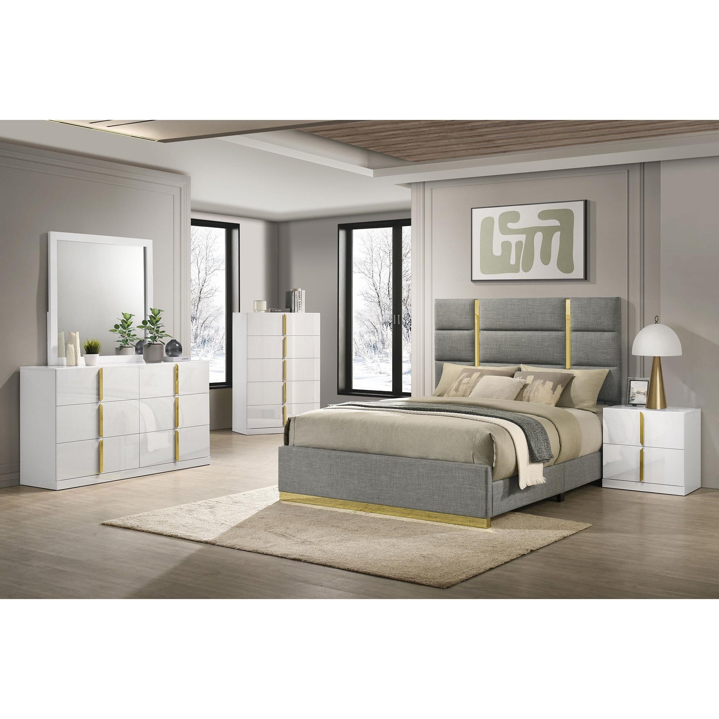  Coaster Furniture Ines 223095 5-drawer Bedroom Chest - White High Gloss IMAGE 12