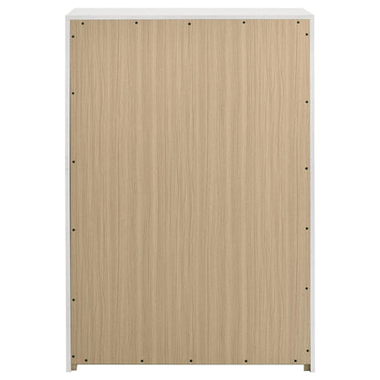  Coaster Furniture Ines 223095 5-drawer Bedroom Chest - White High Gloss IMAGE 2