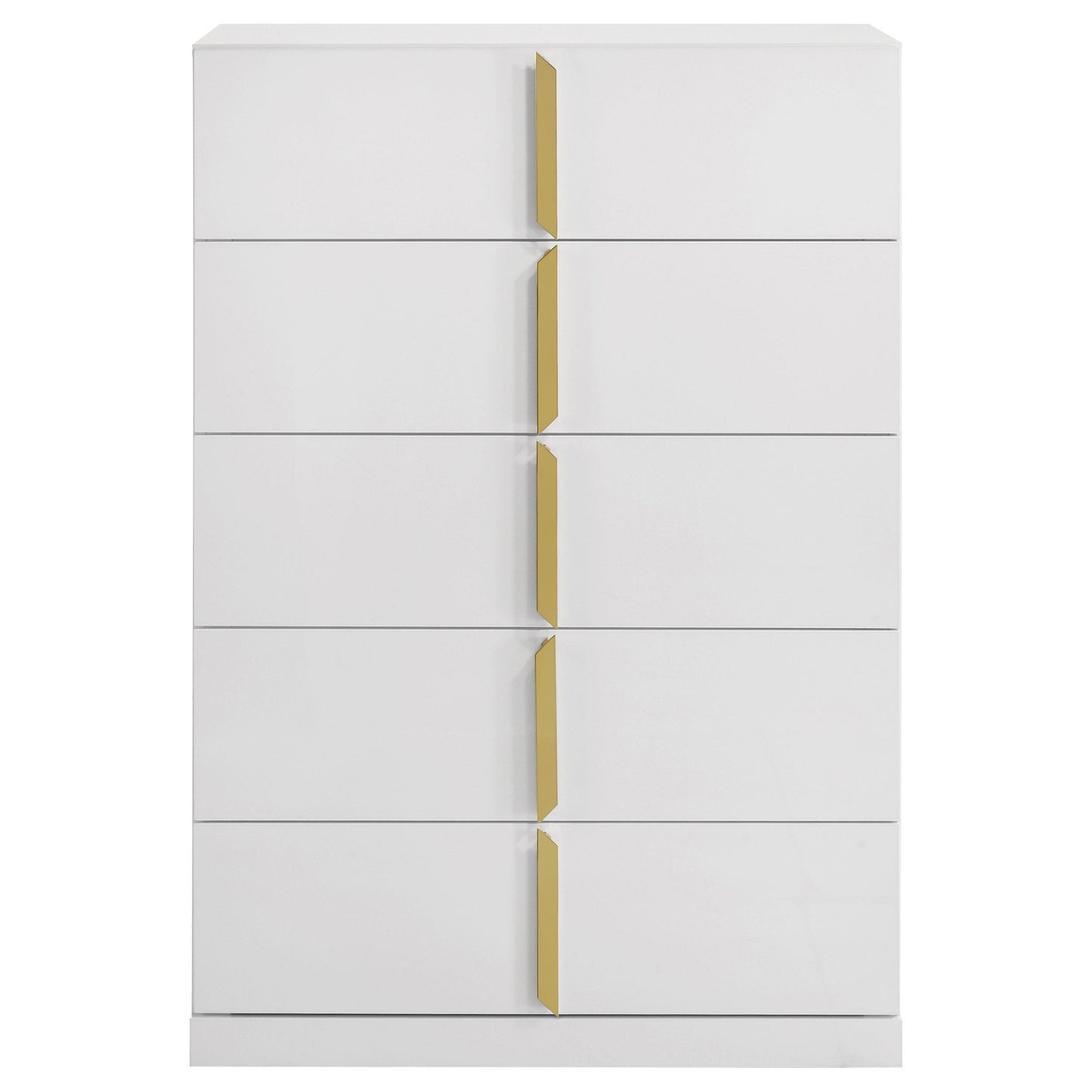  Coaster Furniture Ines 223095 5-drawer Bedroom Chest - White High Gloss IMAGE 5