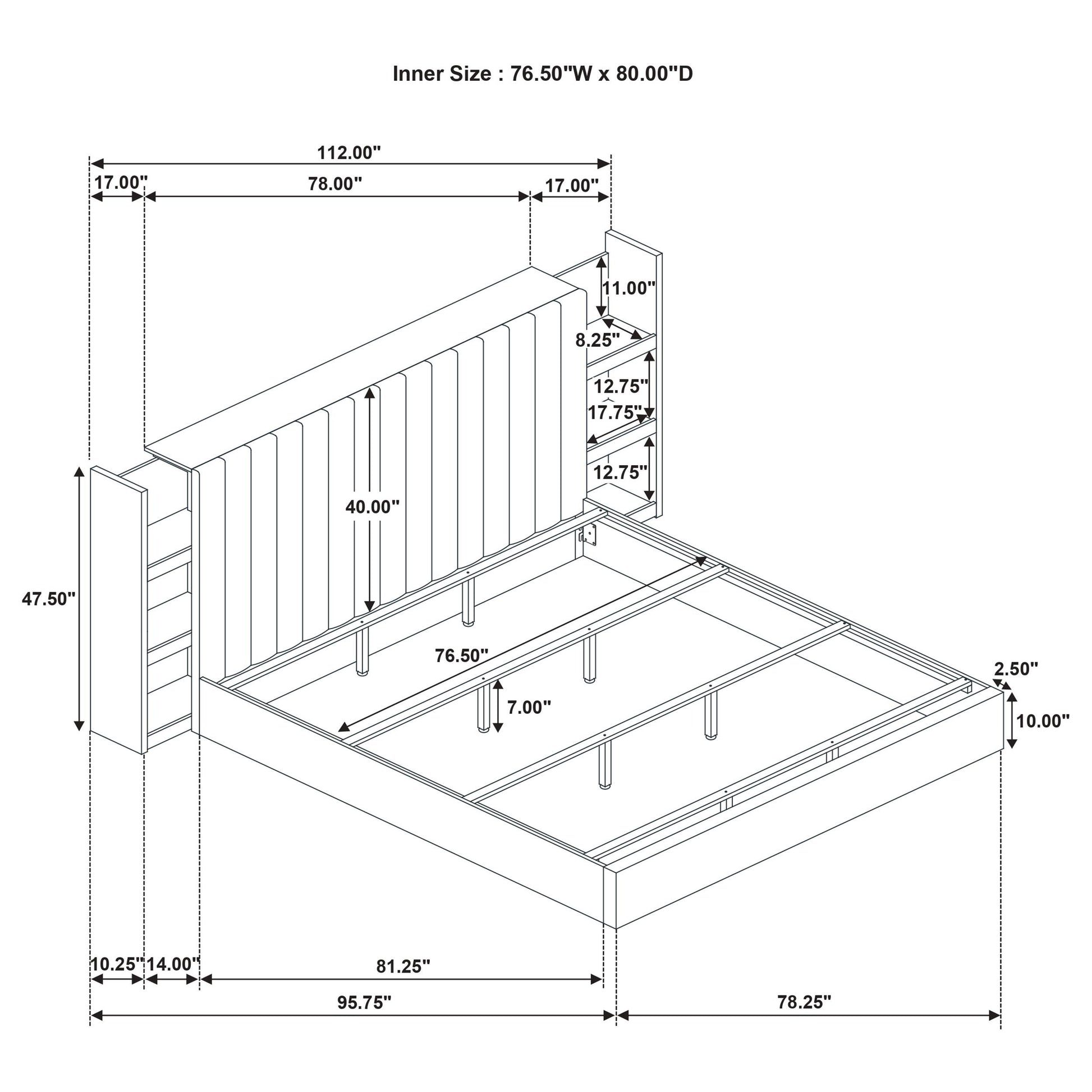  Coaster Furniture Arielle 223111KE Eastern King Bookcase Panel Storage Bed - Light Oak IMAGE 15