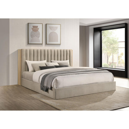  Coaster Furniture Arielle 223111KE Eastern King Bookcase Panel Storage Bed - Light Oak IMAGE 3