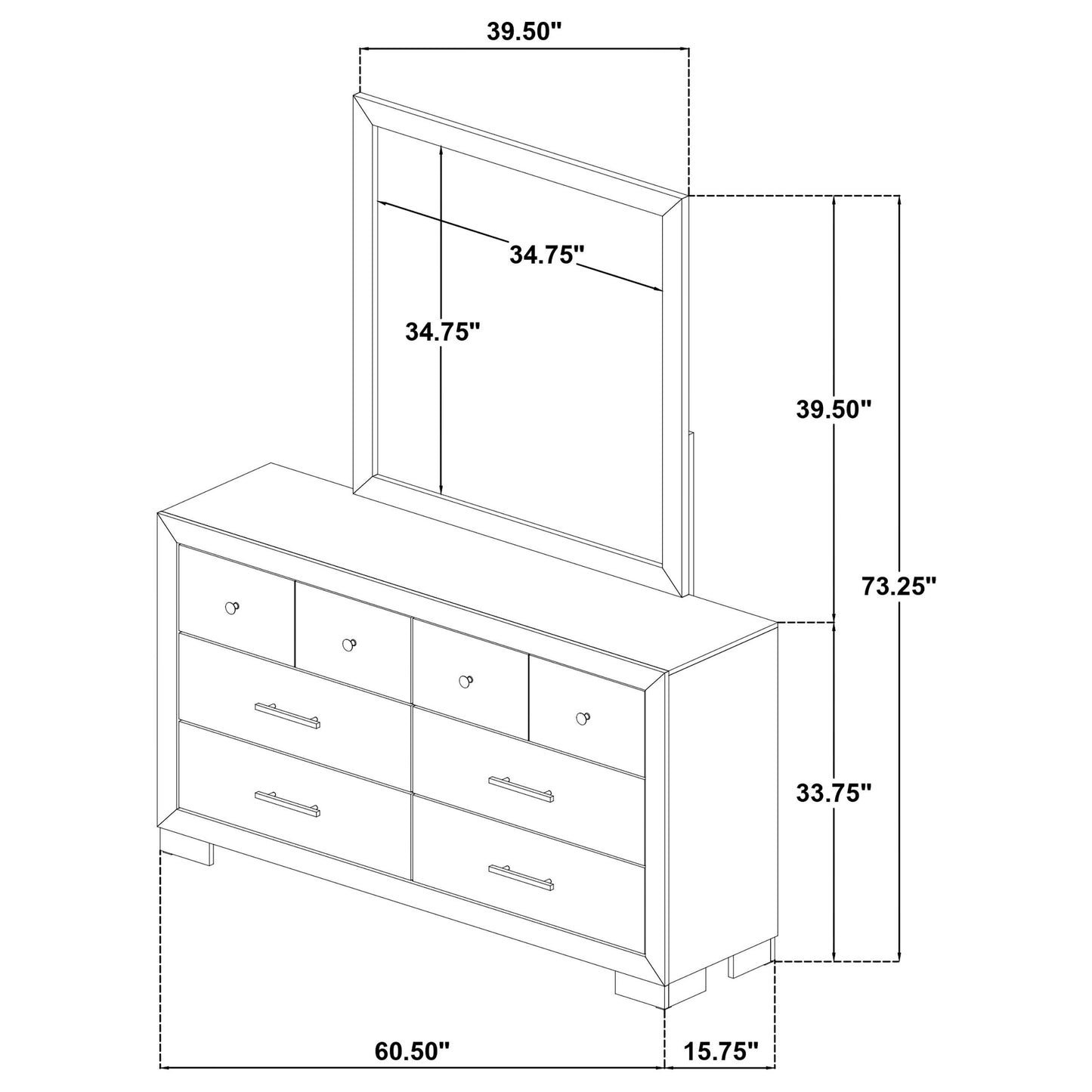  Coaster Furniture Arielle 223113M 6-drawer Bedroom Dresser with Mirror - Light Oak IMAGE 11
