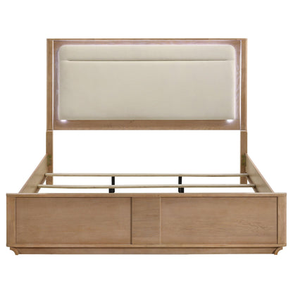  Coaster Furniture Leanne 223131KE Eastern King LED Panel Bed - Off White/Light Oak IMAGE 11