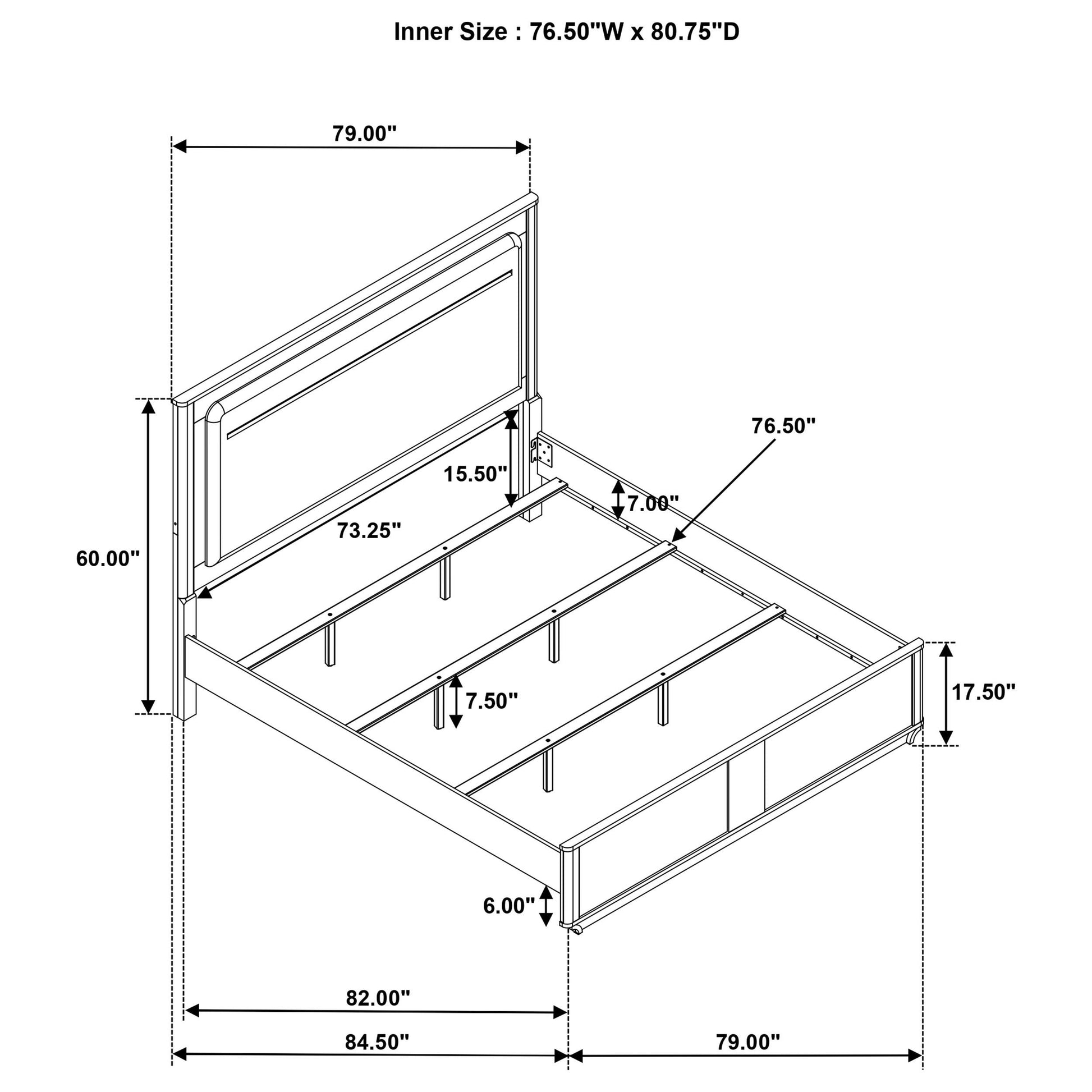 Coaster Furniture Leanne 223131KE Eastern King LED Panel Bed - Off White/Light Oak IMAGE 9