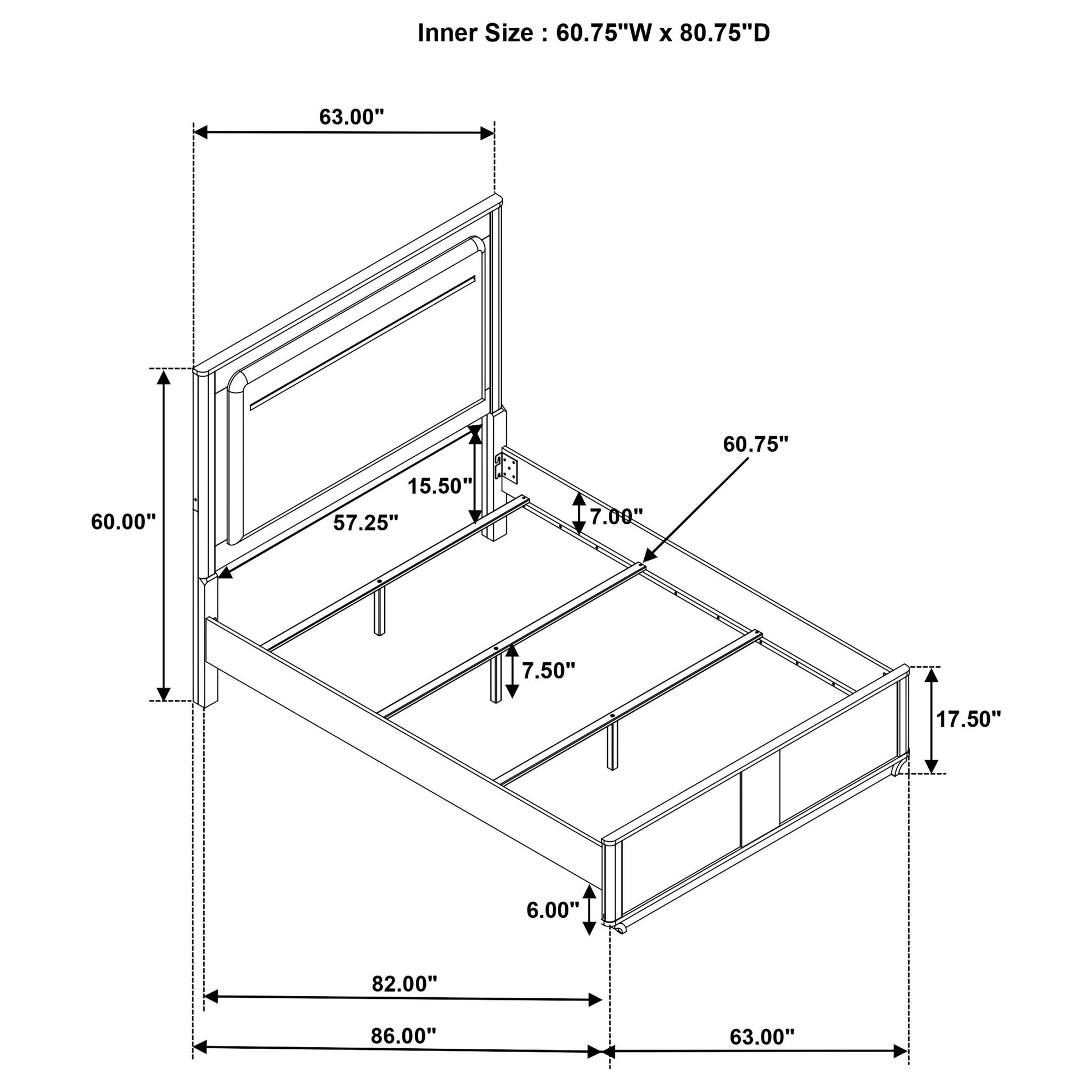  Coaster Furniture Leanne 223131Q Queen LED Panel Bed - Off White/Light Oak IMAGE 9