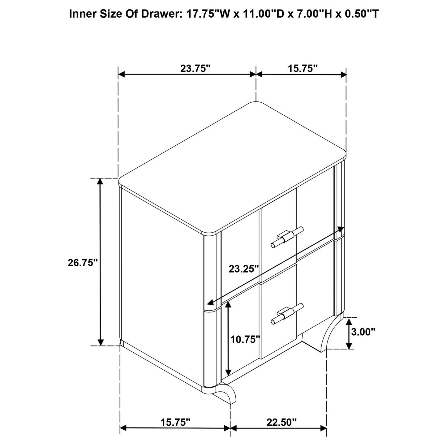  Coaster Furniture Leanne 223132 2-drawer Sinter Stone Top Nightstand - Light Oak IMAGE 14