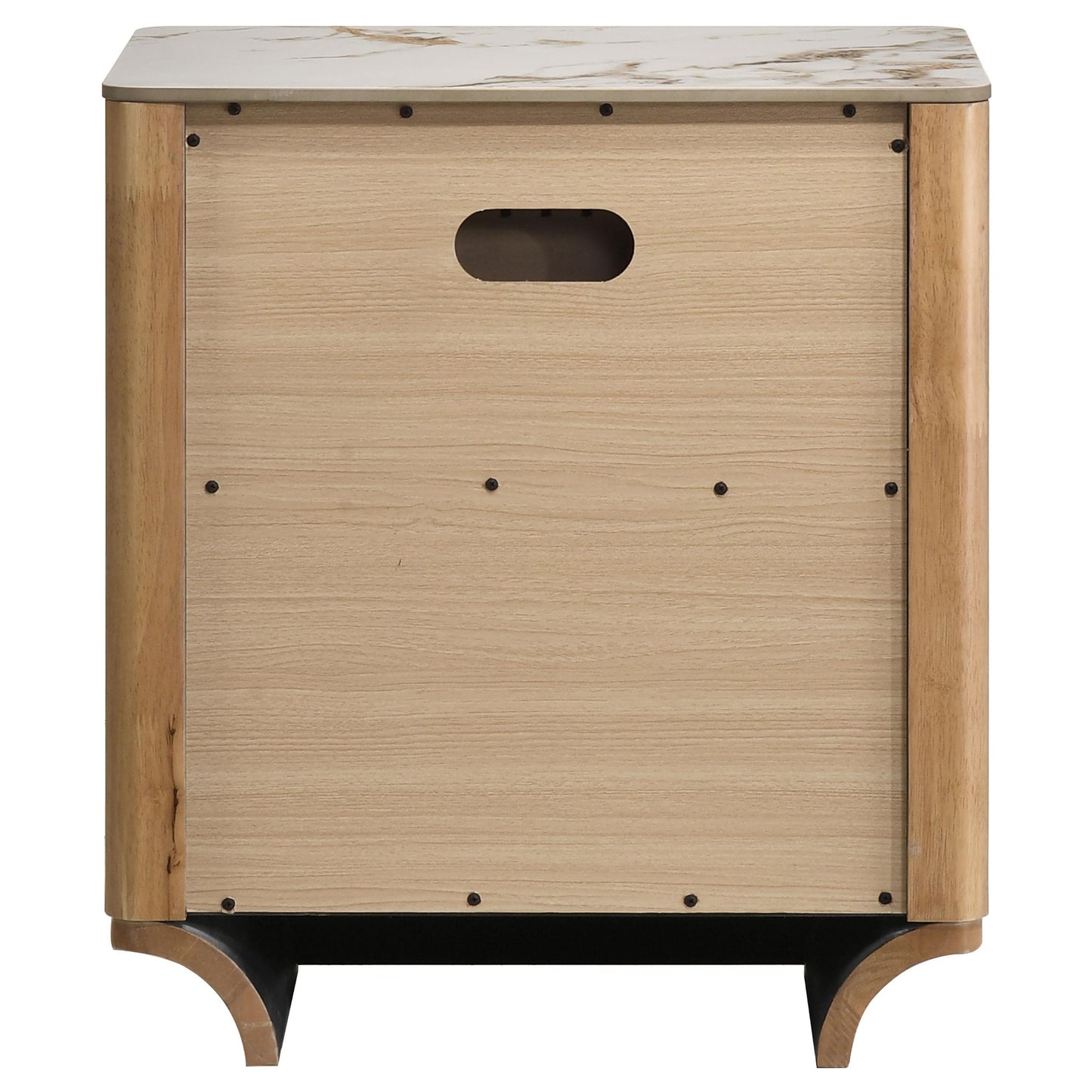  Coaster Furniture Leanne 223132 2-drawer Sinter Stone Top Nightstand - Light Oak IMAGE 5