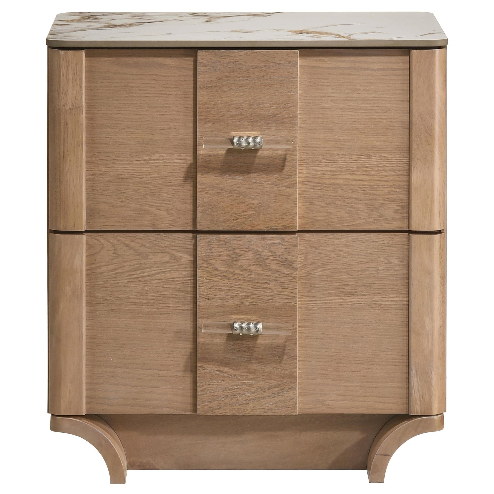  Coaster Furniture Leanne 223132 2-drawer Sinter Stone Top Nightstand - Light Oak IMAGE 7