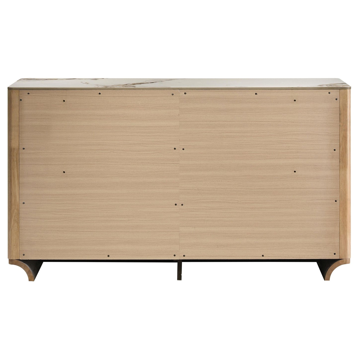  Coaster Furniture Leanne 223133 6-drawer Sinter Stone Top Dresser Cabinet - Light Oak IMAGE 5