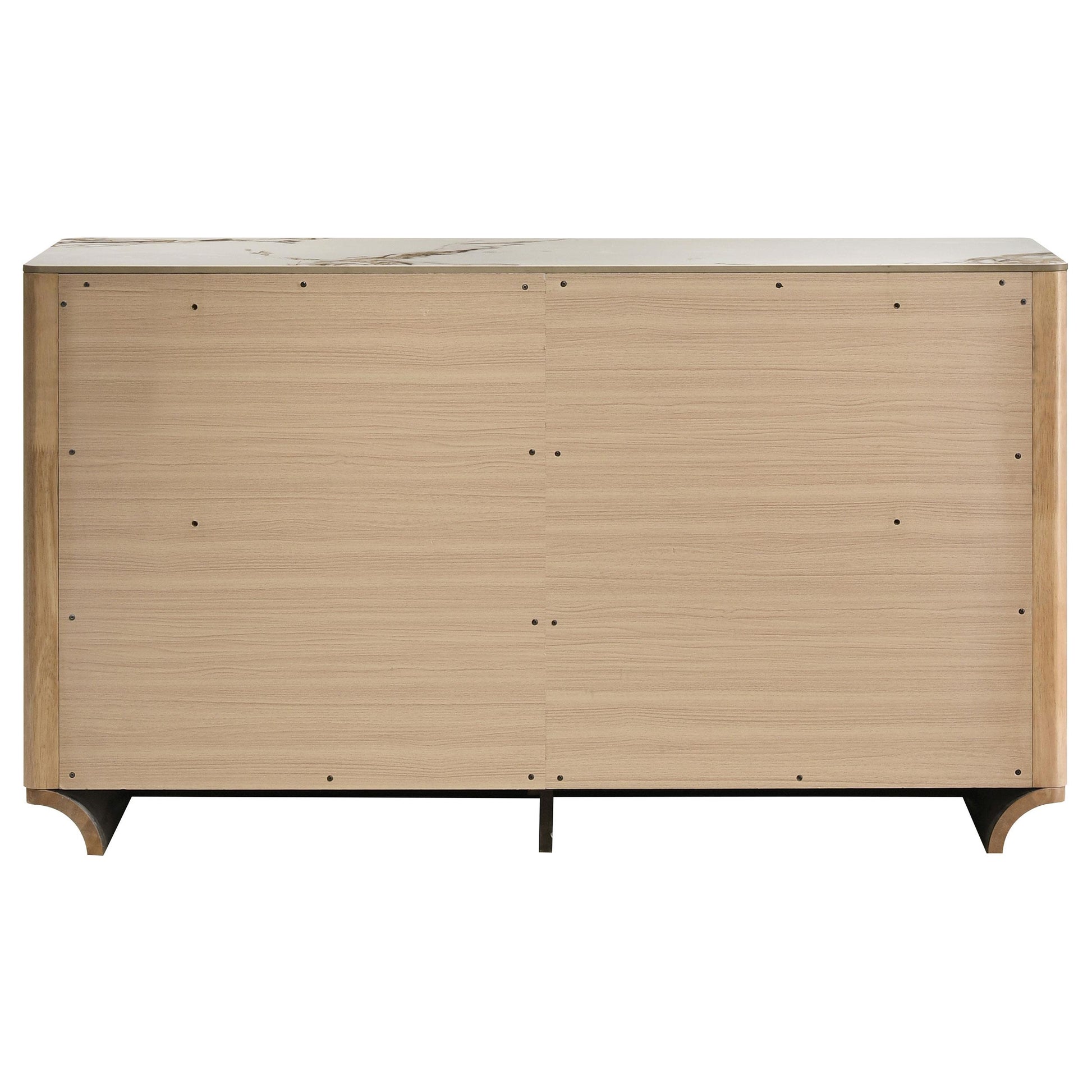 Coaster Furniture Leanne 223133 6-drawer Sinter Stone Top Dresser Cabinet - Light Oak IMAGE 5