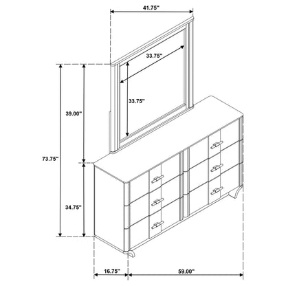  Coaster Furniture Leanne 223133M 6-drawer Sinter Stone Top Dresser and Mirror - Light Oak IMAGE 13