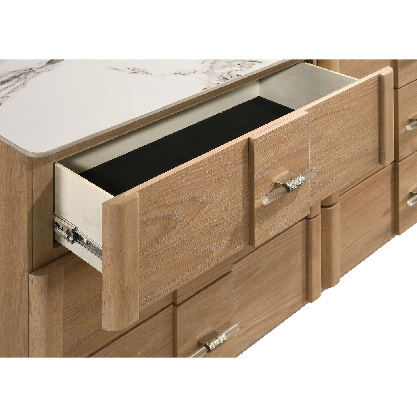  Coaster Furniture Leanne 223133M 6-drawer Sinter Stone Top Dresser and Mirror - Light Oak IMAGE 16
