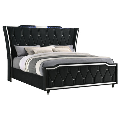  Coaster Furniture Lorient 223161KE Eastern King LED Upholstered Bed - Black IMAGE 8