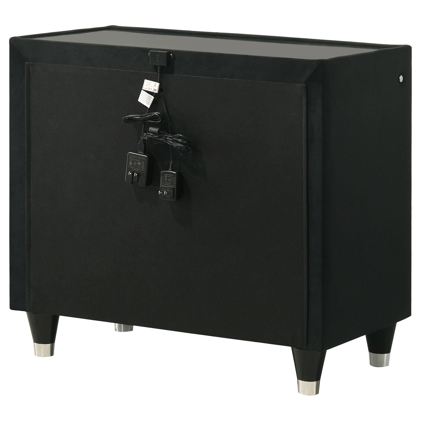  Coaster Furniture Lorient 223162 2-drawer LED Nightstand with USB - Black IMAGE 7