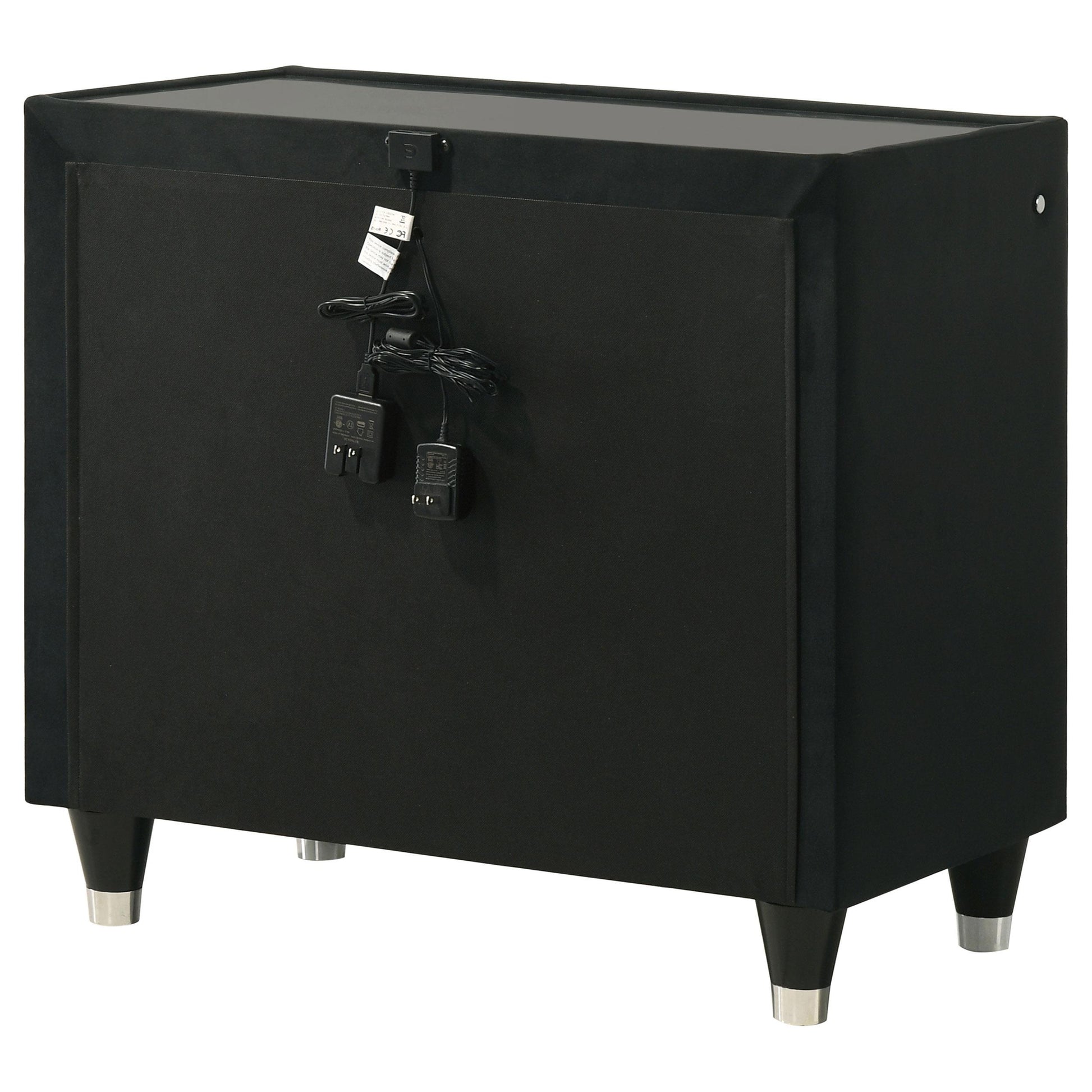  Coaster Furniture Lorient 223162 2-drawer LED Nightstand with USB - Black IMAGE 7
