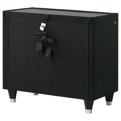  Coaster Furniture Lorient 223162 2-drawer LED Nightstand with USB - Black IMAGE 7