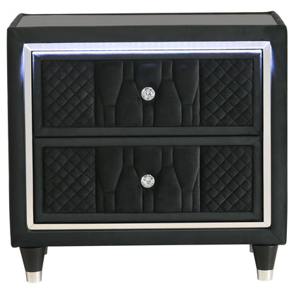  Coaster Furniture Lorient 223162 2-drawer LED Nightstand with USB - Black IMAGE 8