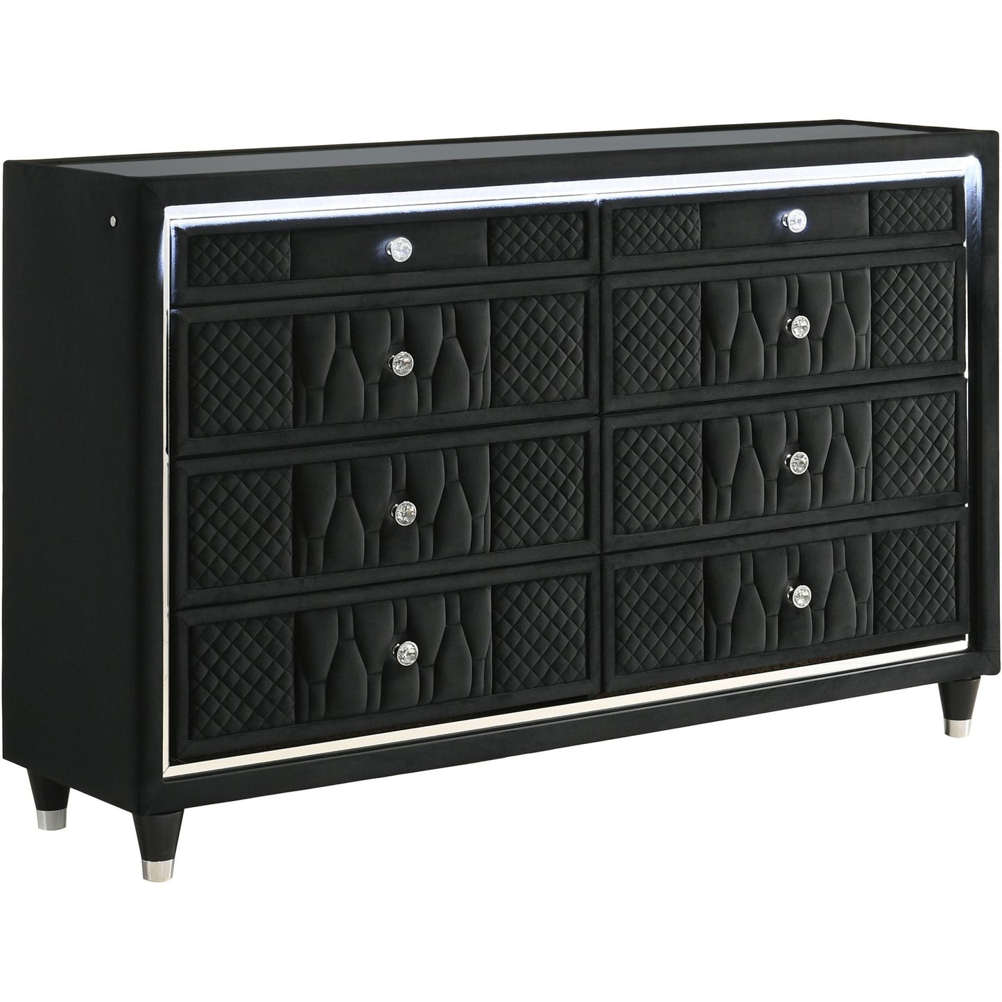  Coaster Furniture Lorient 223163 8-drawer LED Bedroom Dresser Cabinet - Black IMAGE 1