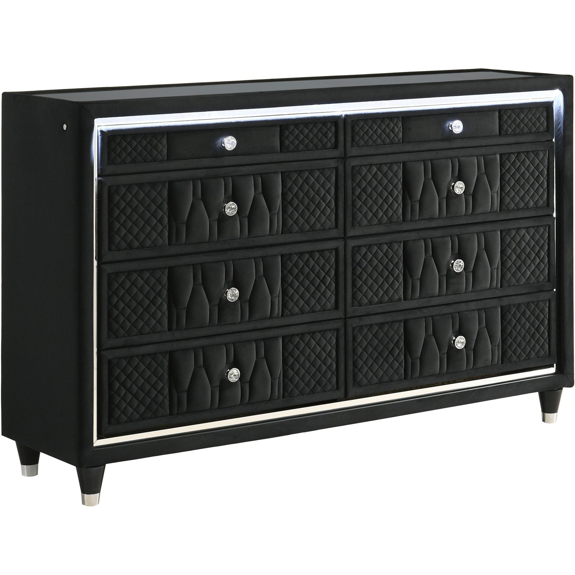  Coaster Furniture Lorient 223163 8-drawer LED Bedroom Dresser Cabinet - Black IMAGE 1