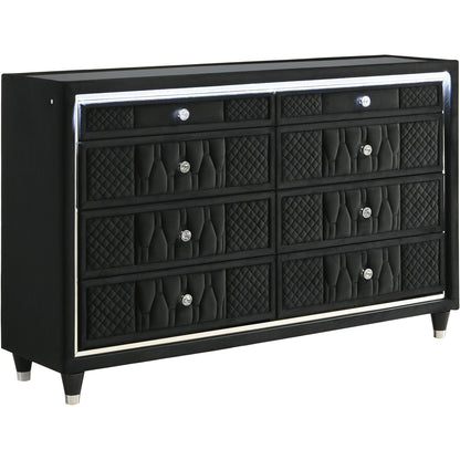  Coaster Furniture Lorient 223163 8-drawer LED Bedroom Dresser Cabinet - Black IMAGE 1