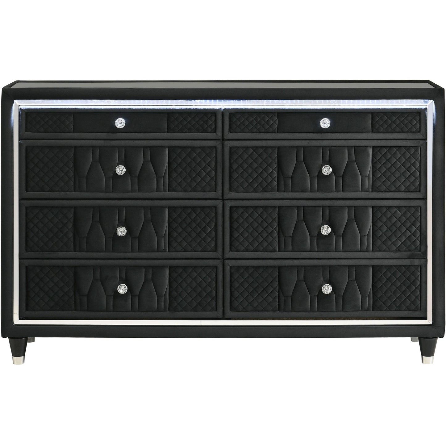  Coaster Furniture Lorient 223163 8-drawer LED Bedroom Dresser Cabinet - Black IMAGE 3