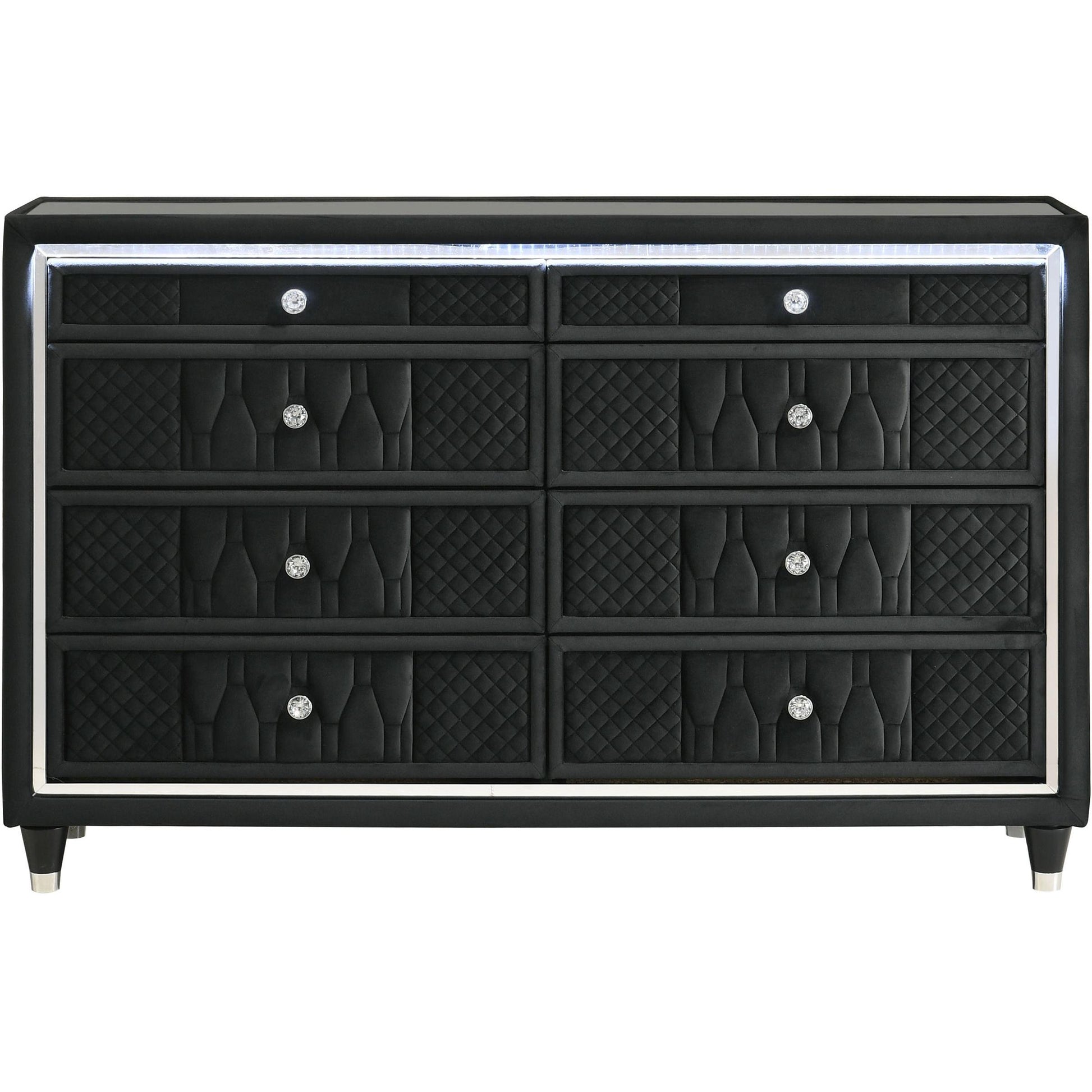  Coaster Furniture Lorient 223163 8-drawer LED Bedroom Dresser Cabinet - Black IMAGE 3