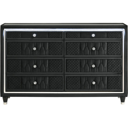  Coaster Furniture Lorient 223163 8-drawer LED Bedroom Dresser Cabinet - Black IMAGE 3