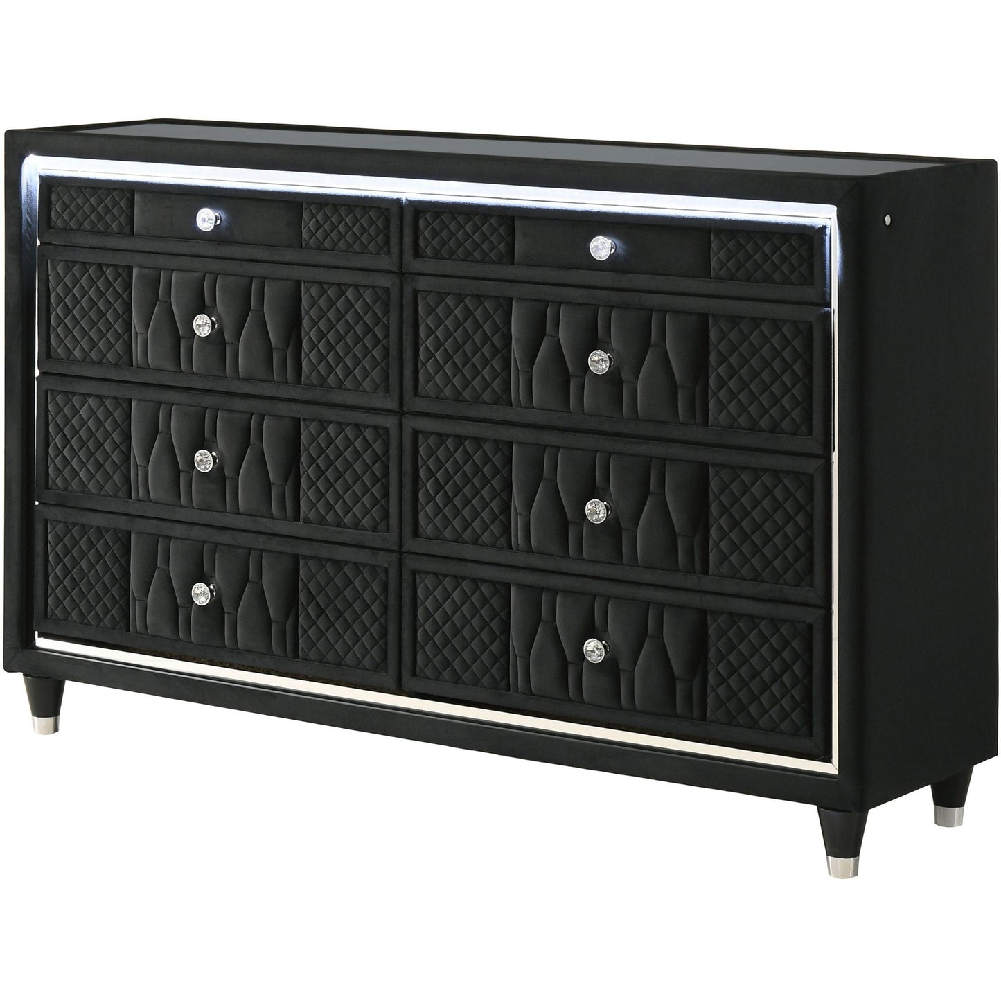  Coaster Furniture Lorient 223163 8-drawer LED Bedroom Dresser Cabinet - Black IMAGE 4