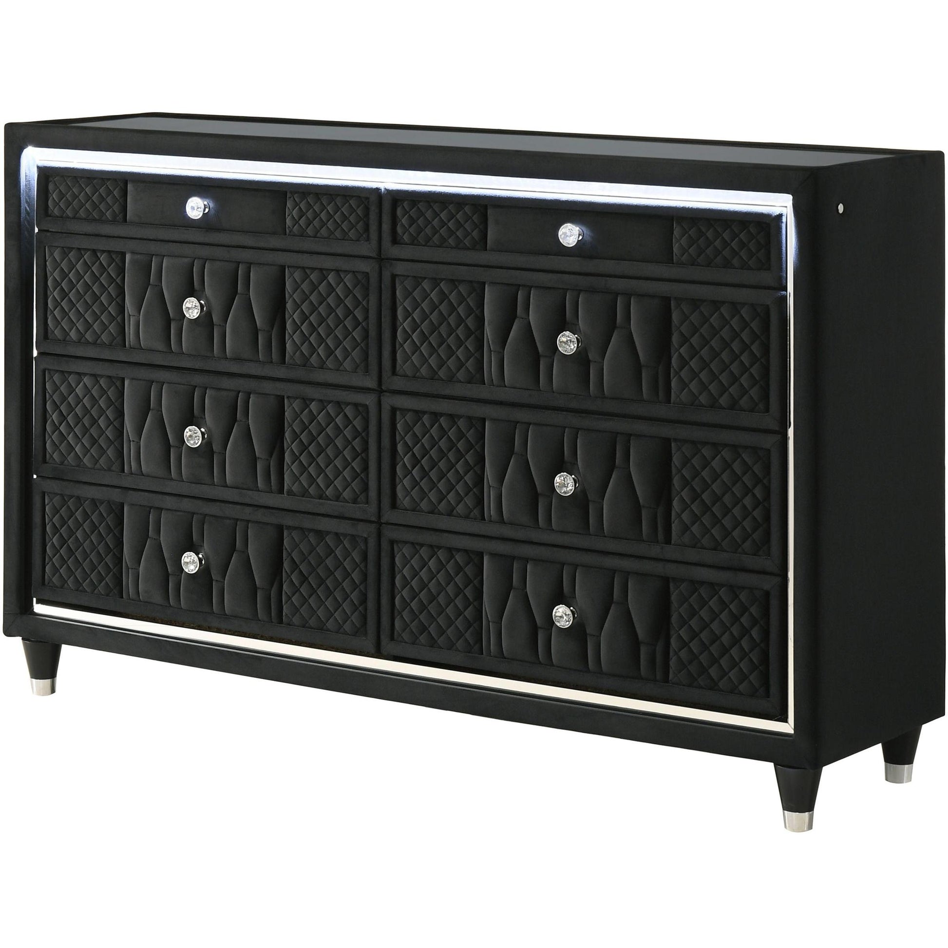  Coaster Furniture Lorient 223163 8-drawer LED Bedroom Dresser Cabinet - Black IMAGE 4