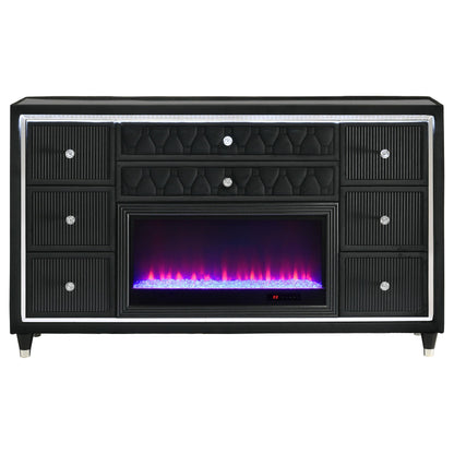  Coaster Furniture Lorient 223163FB 8-drawer LED Bedroom Flame Box Dresser - Black IMAGE 9